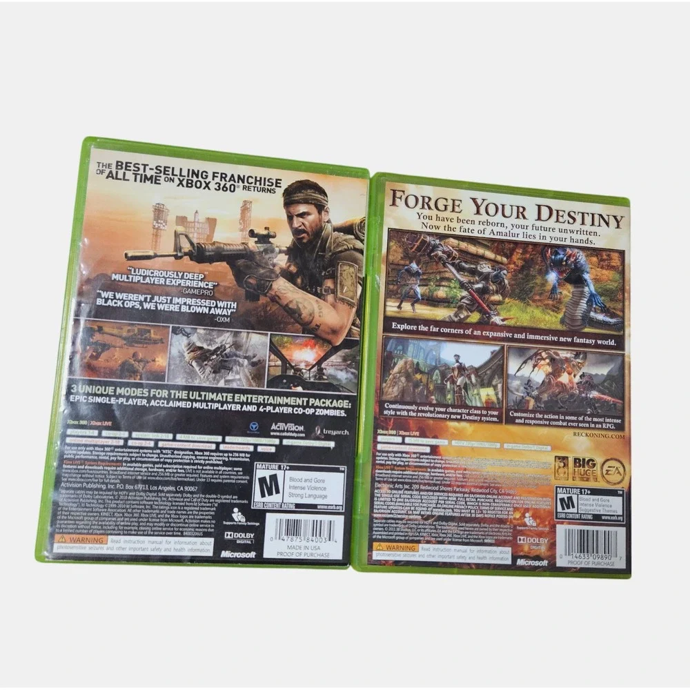 Lot of 2 Xbox 360 Games: Call of Duty Black Ops & Kingdoms of Amalur Reckoning‎